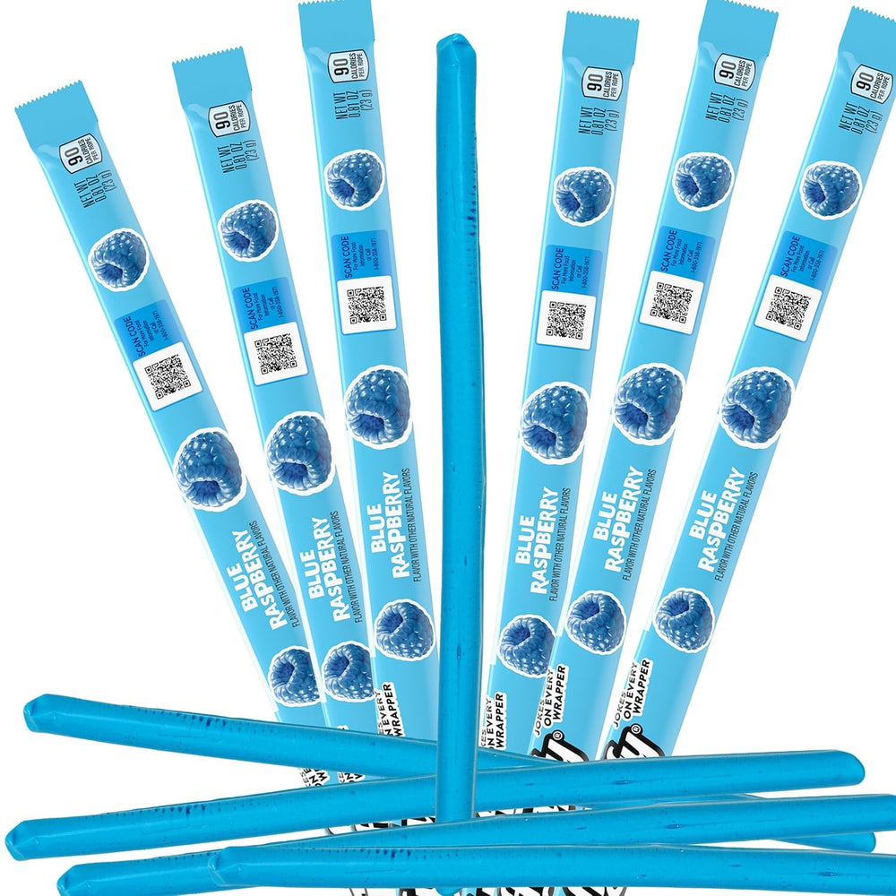 Laffy Taffy Rope Blue Raspberry textured candy close-up
