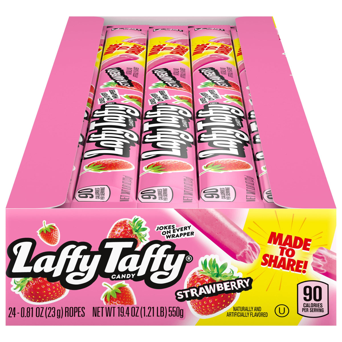 Laffy Taffy Rope Strawberry pack 24 hero image, shareable party snack.