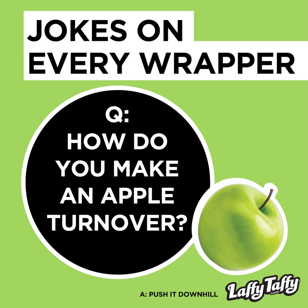 Laffy Taffy Sour Apple individual bars ready to share.