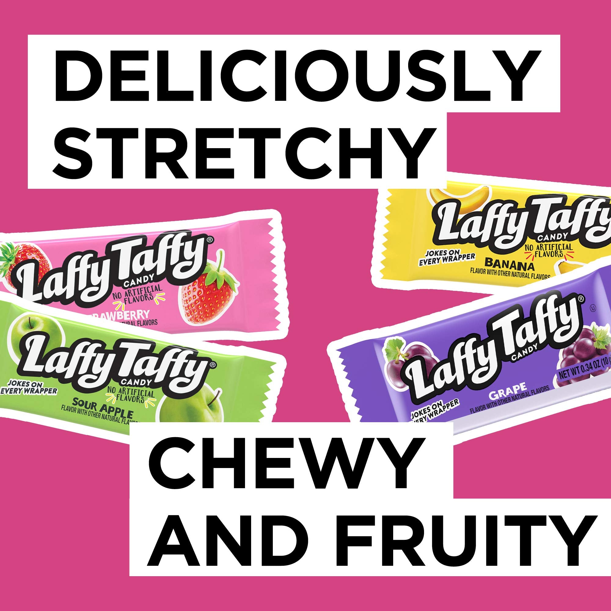 Laffy Taffy Strawberry chew on bright wrapper for a quick treat
