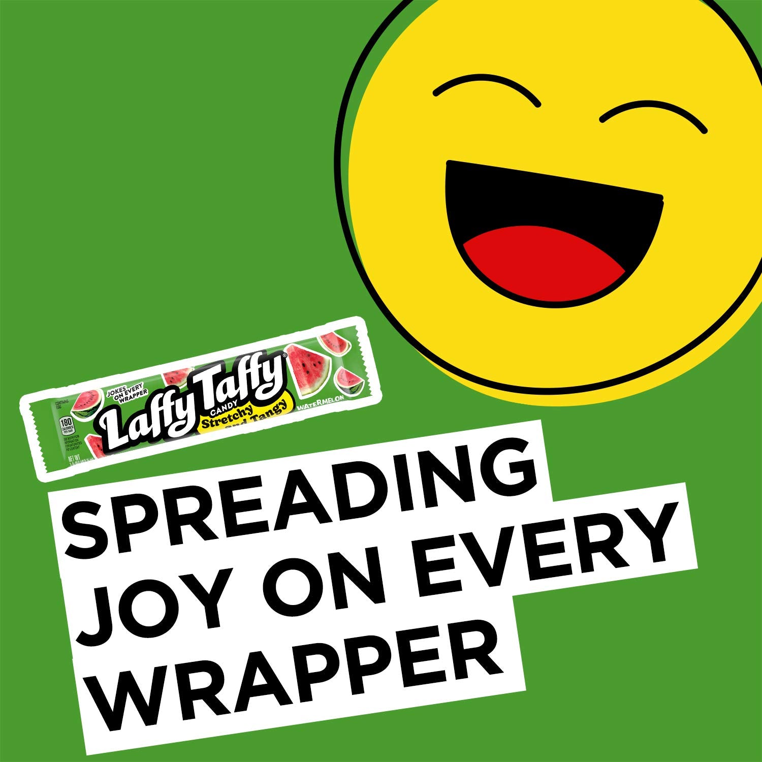 Laffy Taffy Watermelon bar broken in half for sharing with friends