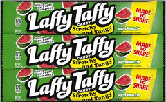 Laffy Taffy Watermelon bar twist highlighting stretchy texture for satisfying chew