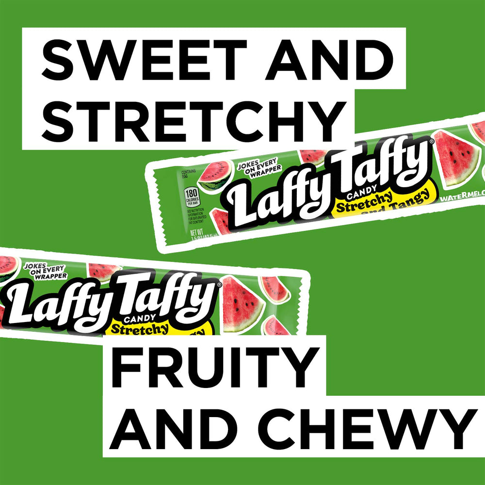 Watermelon flavor close-up highlighting fruity notes and chewy bite of Laffy Taffy