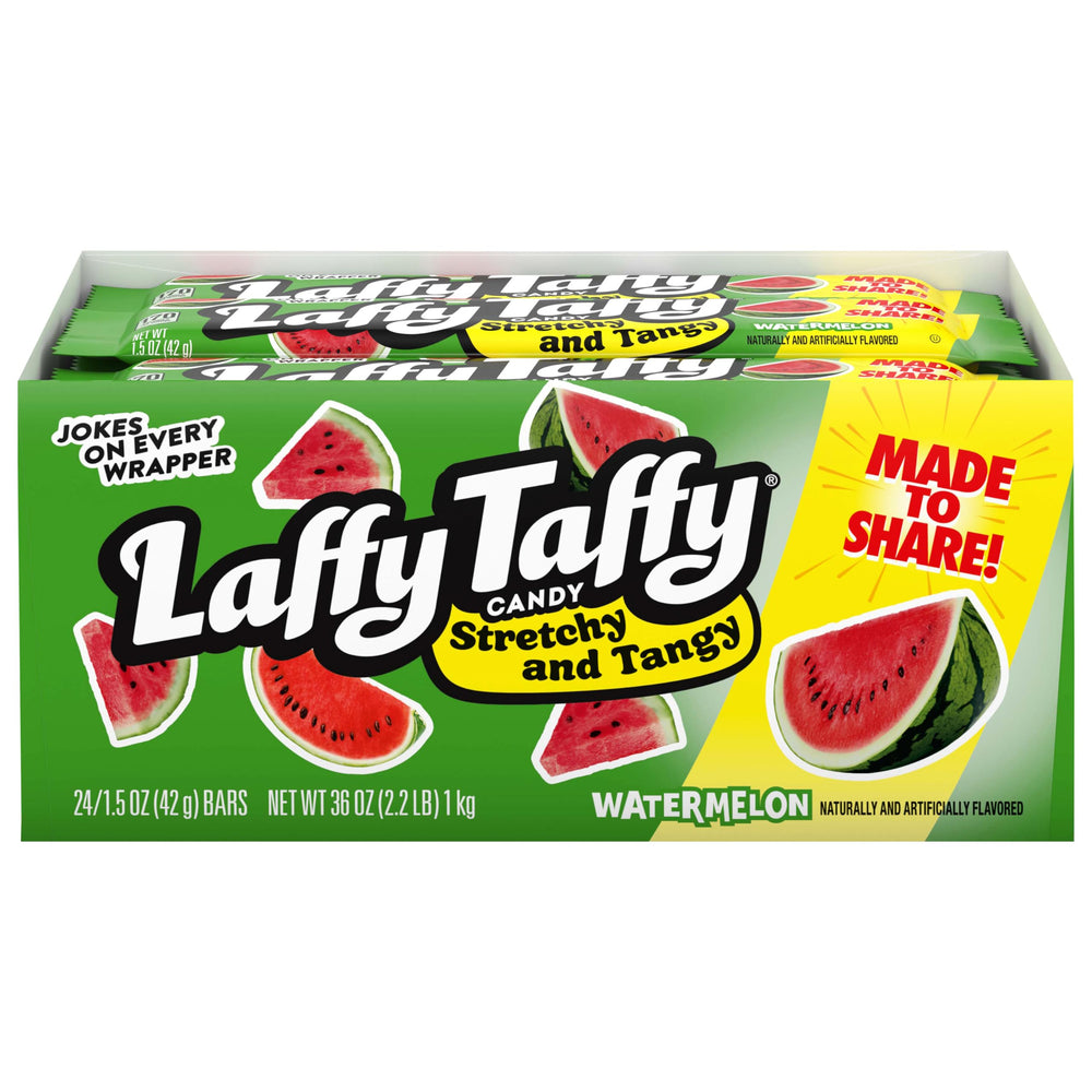 Laffy Taffy Watermelon stretchy bar on display, ideal for quick fruity snacking