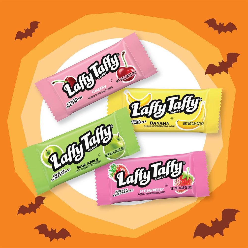Laffy Taffy wrappers feature jokes, adding humor to every treat.