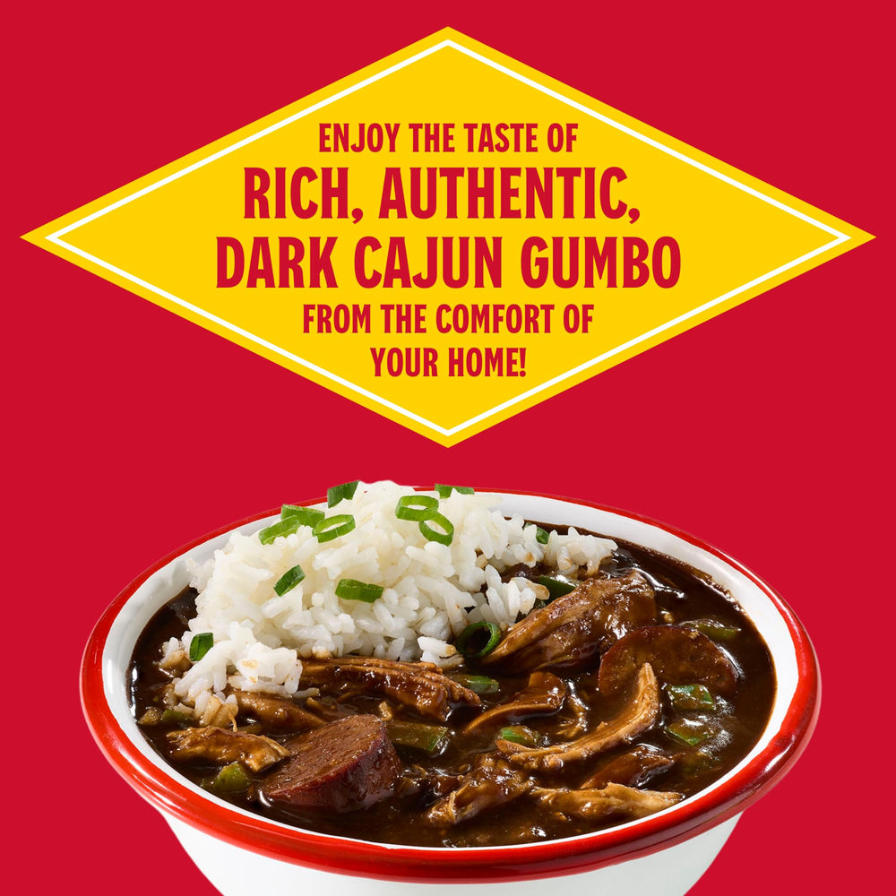 Louisiana Fish Fry Dark Roux Gumbo Base stovetop simmer deepens color and flavor