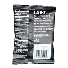 LAIKI black rice crackers served with dips for a satisfying vegan snack.