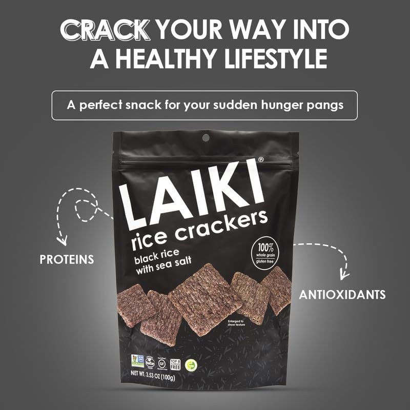 LAIKI low-sodium crackers crunch, suitable for light snack options.