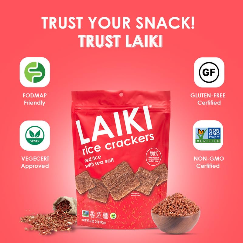 LAIKI Vegan Gluten-Free Crackers in eco-friendly packaging ready to share