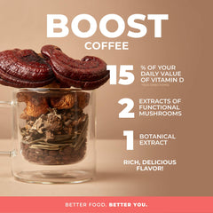 Laird Superfood Boost Coffee brew steaming to reveal full-bodied flavor