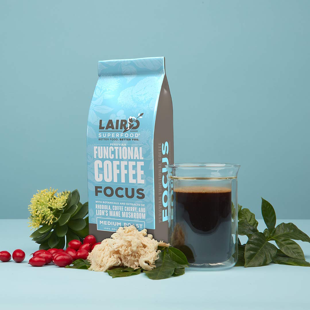 Laird Superfood Focus Coffee with cherry notes for a delightful finish.