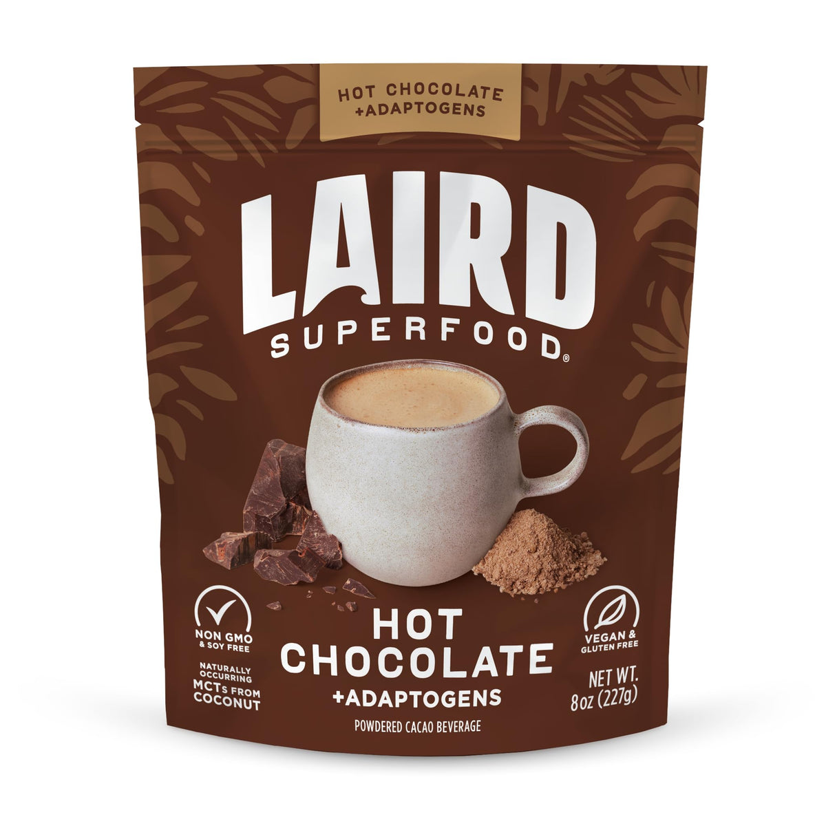 Laird Superfood hot chocolate pack-front view highlighting convenient packaging for daily use