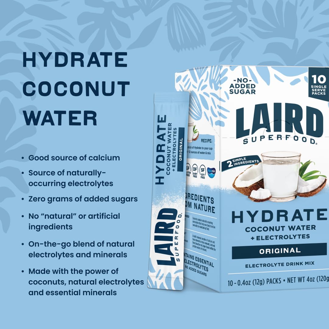 LAIRD SUPERFOOD Hydrate lemon pour shows quick mix with water
