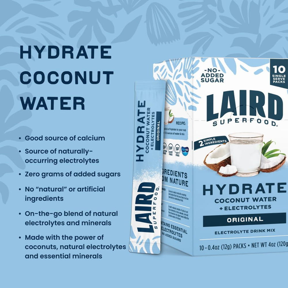 LAIRD SUPERFOOD Hydrate lemon pour shows quick mix with water