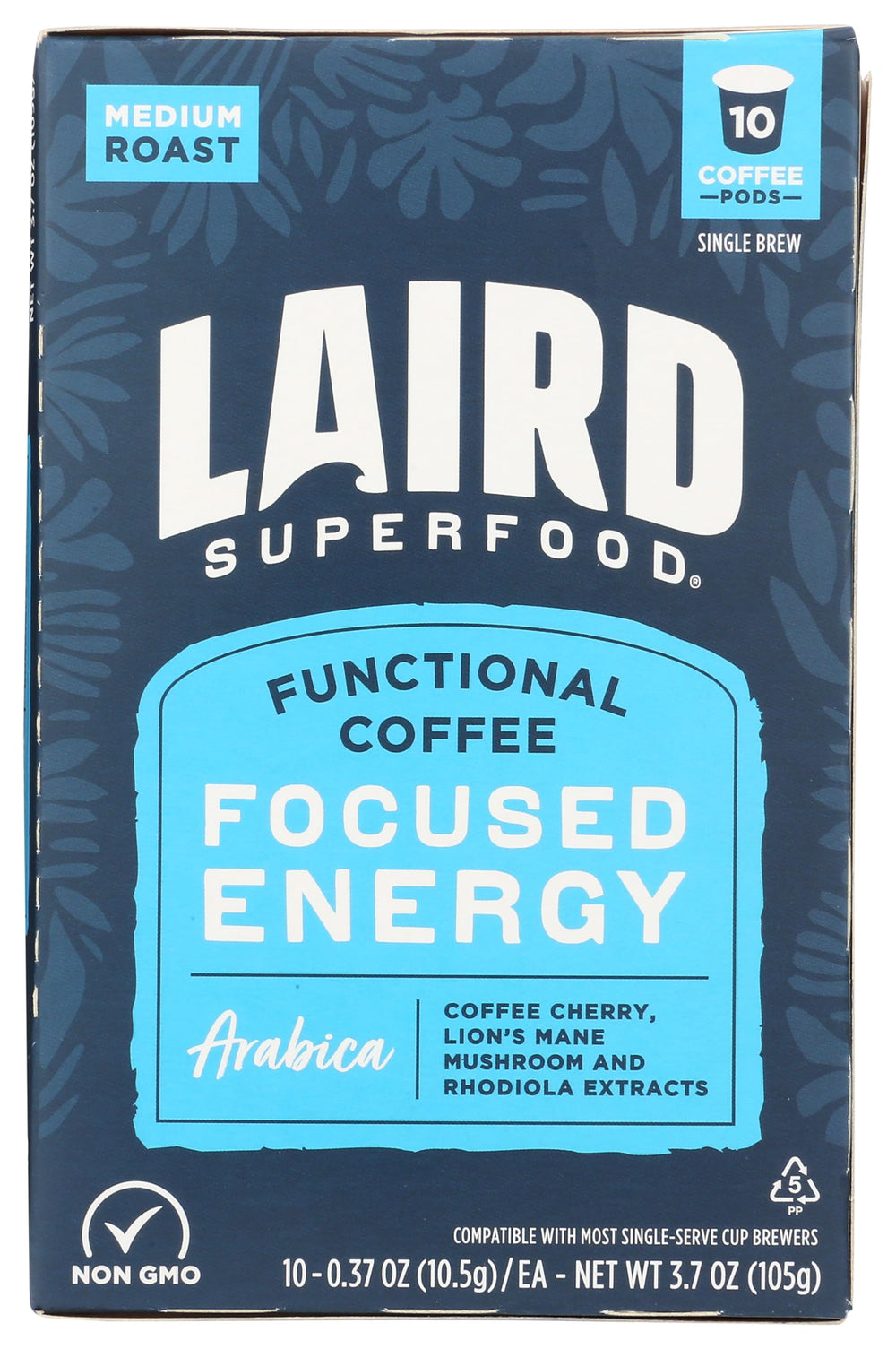 Laird Superfood K-Cups focus-energy-lions-mane with crisp aroma and potential mental clarity boost.