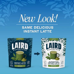 Laird Superfood Matcha Instant Latte go-bottle ready for on-the-go moments.