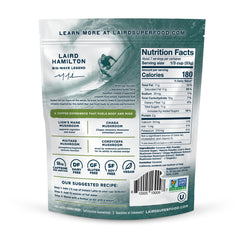 Laird Superfood Matcha Instant Latte packaging showing 8 oz pouch for travel.