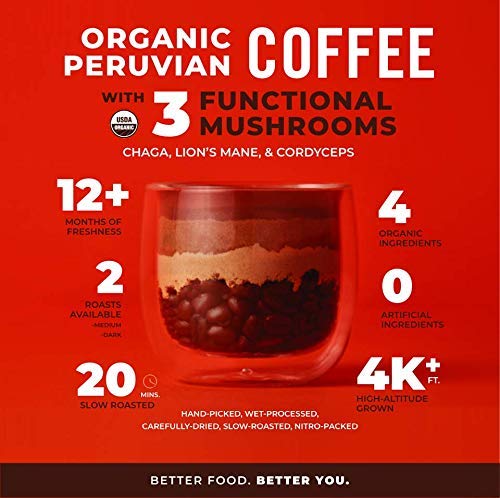 Laird Superfood Peruvian coffee cup aroma and balanced flavor.