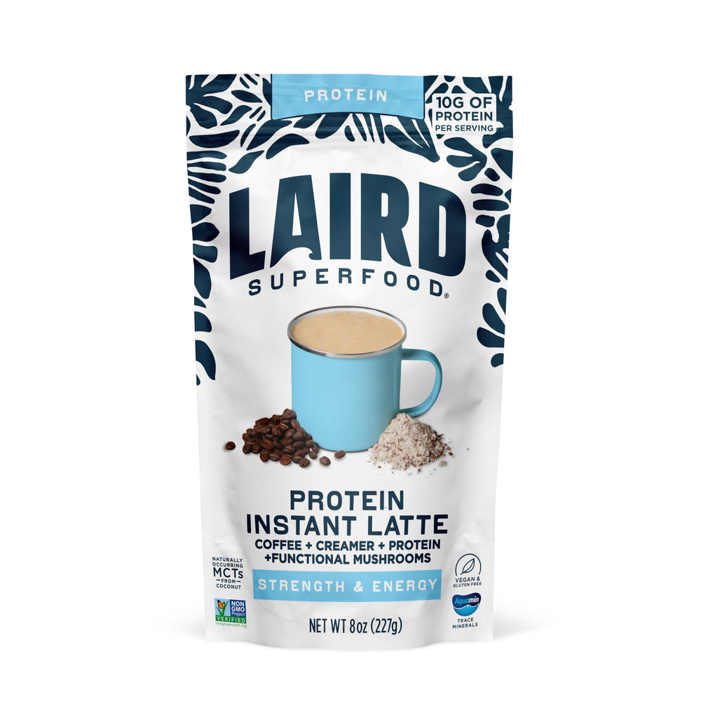 Laird Superfood Protein Instant Latte bag ready to mix for quick, dairy-free latte