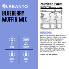Lakanto Blueberry Muffin Mix yields 12 servings for easy meal prep.