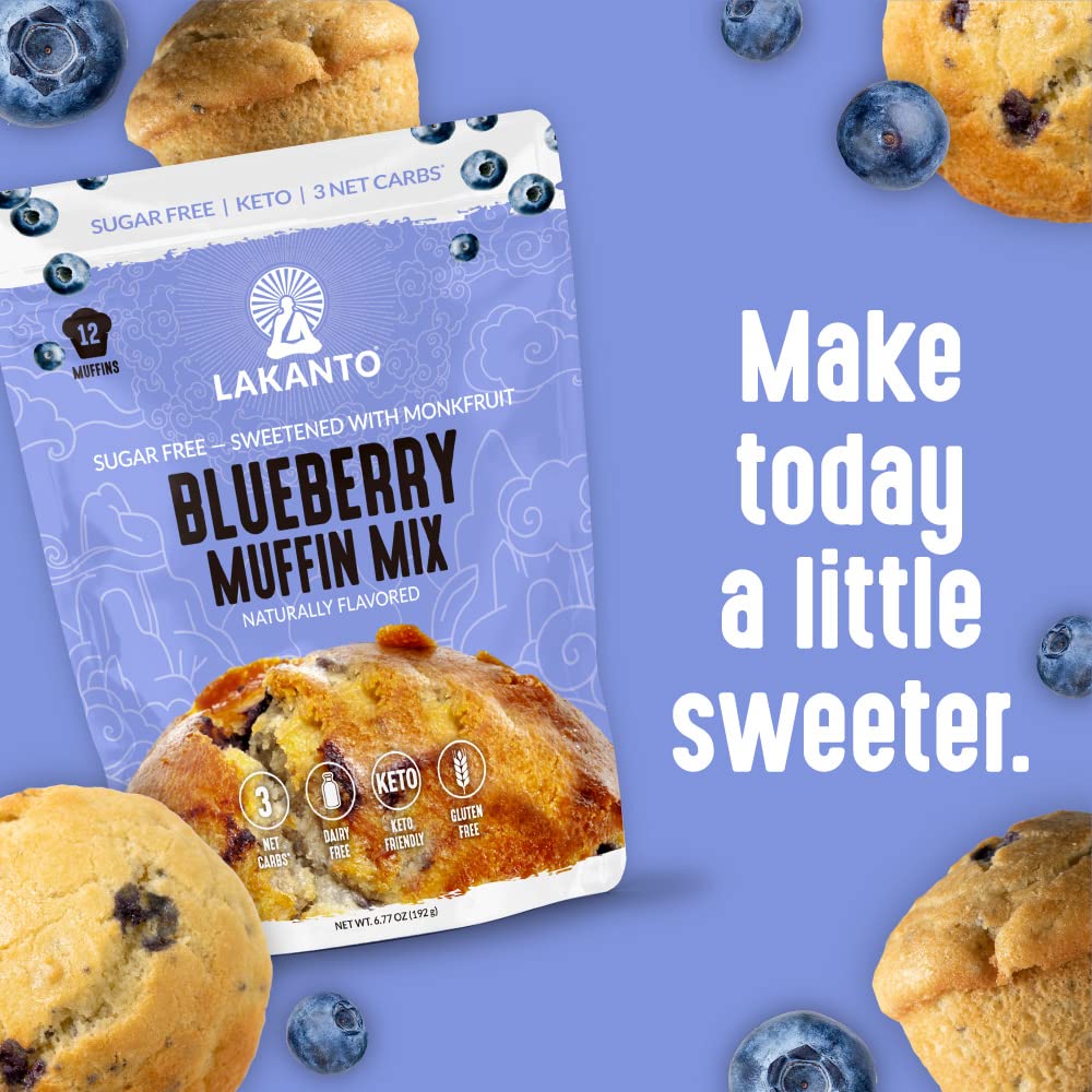 Lakanto Blueberry Muffin Mix packaging presented and easy to store.