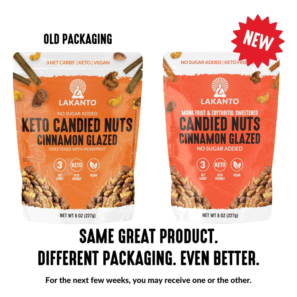 Visual indicating 3 net carbs and 150 calories per serving