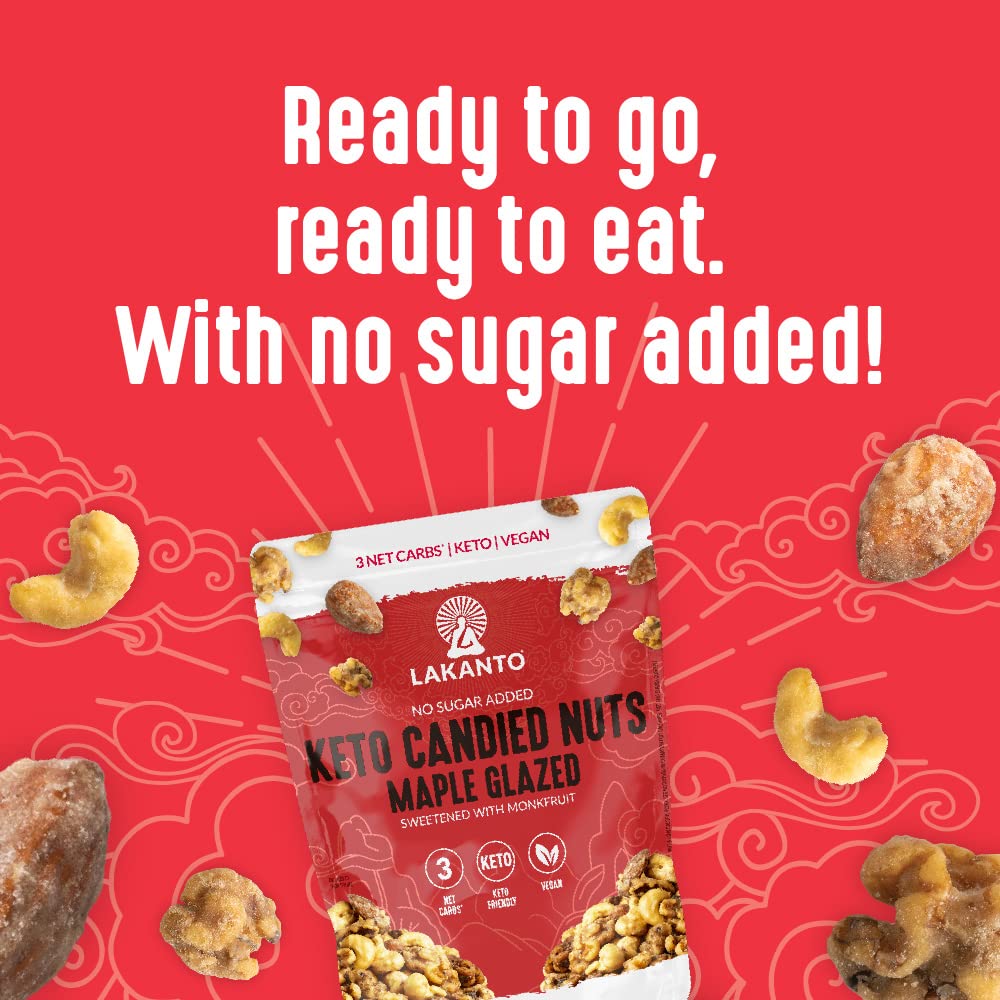 Lakanto Candied Nuts Maple Glazed as a salad topping option.