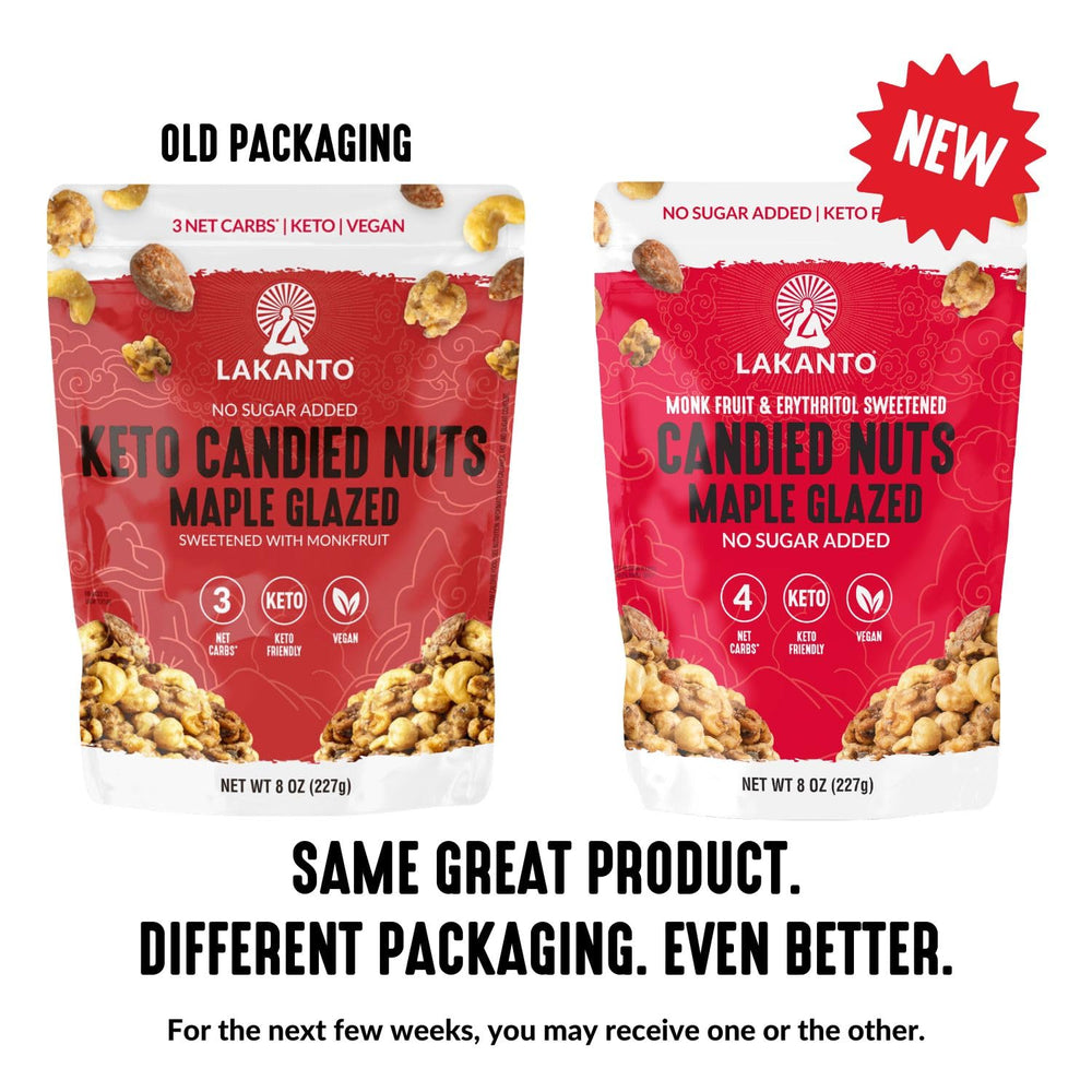 Lakanto Candied Nuts Maple Glazed vegan and keto-friendly treat.