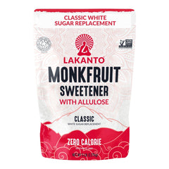 Lakanto Classic Monk Fruit Sweetener bag showing 5 lb package, ideal 1:1 sugar substitute for baking and cooking