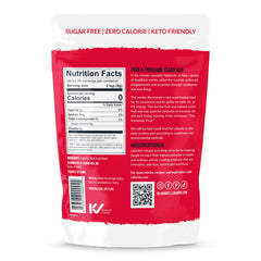 Lakanto packaging close-up highlighting monk fruit and erythritol ingredients.