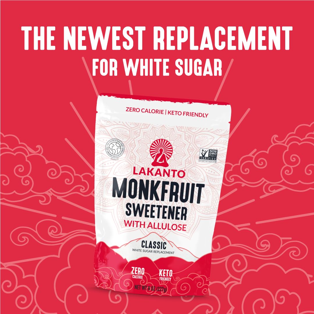Lakanto Classic Monkfruit Sweetener baking use maintains moisture in desserts.
