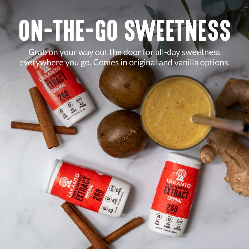 Lakanto drops blended into a smoothie for balanced flavor and sweetness