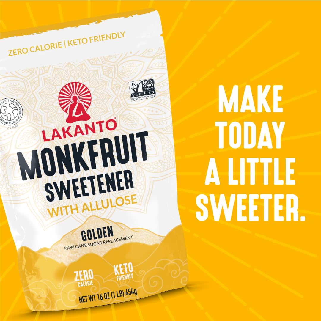 Lakanto Golden Monkfruit Sweetener is keto-friendly and gluten-free.