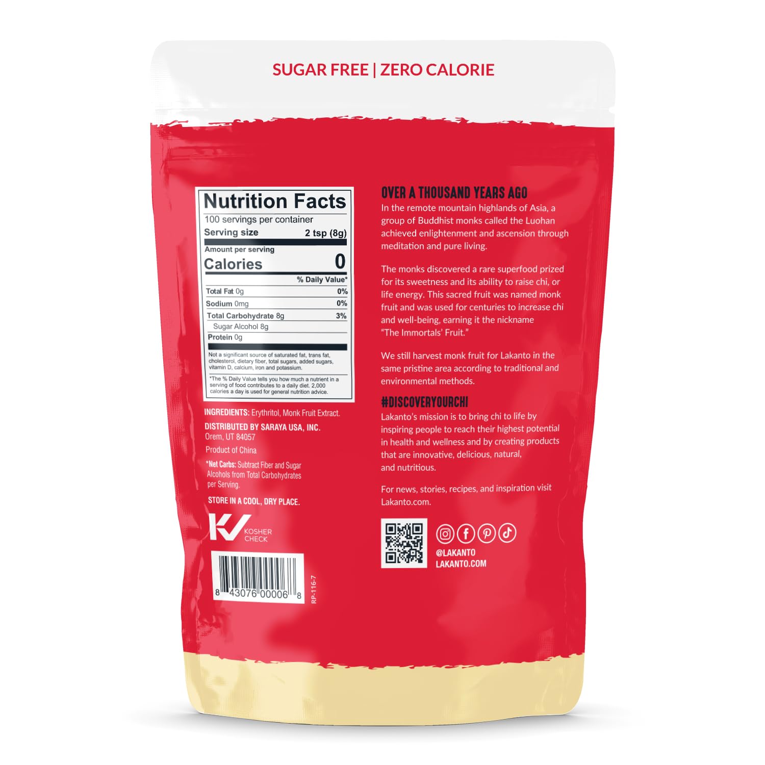 Lakanto Golden Monkfruit Sweetener packaging shown for pantry storage