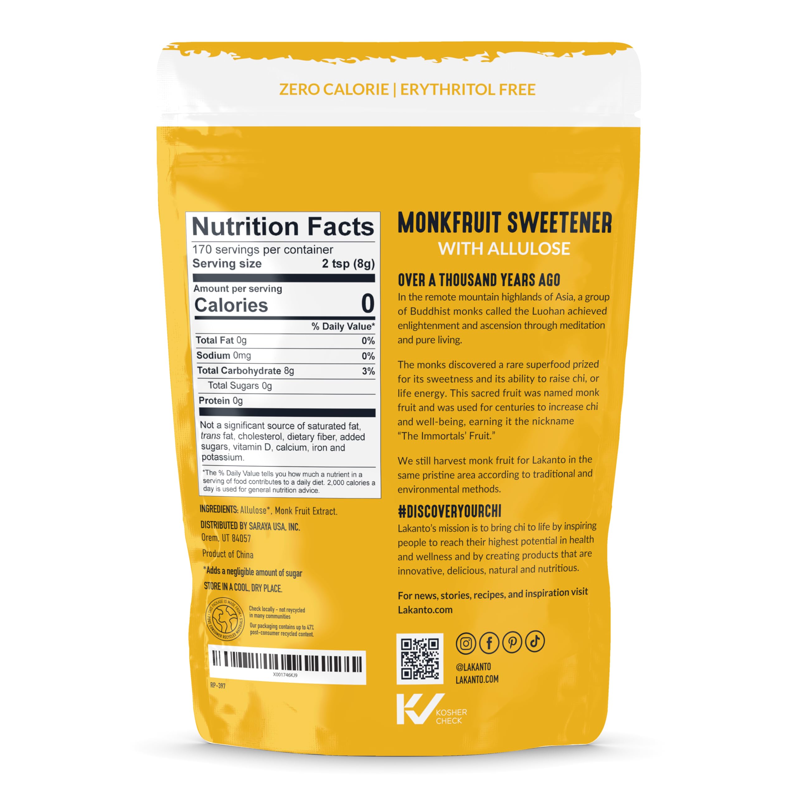 Scoop of Lakanto Golden Monkfruit Sweetener for precise measurement