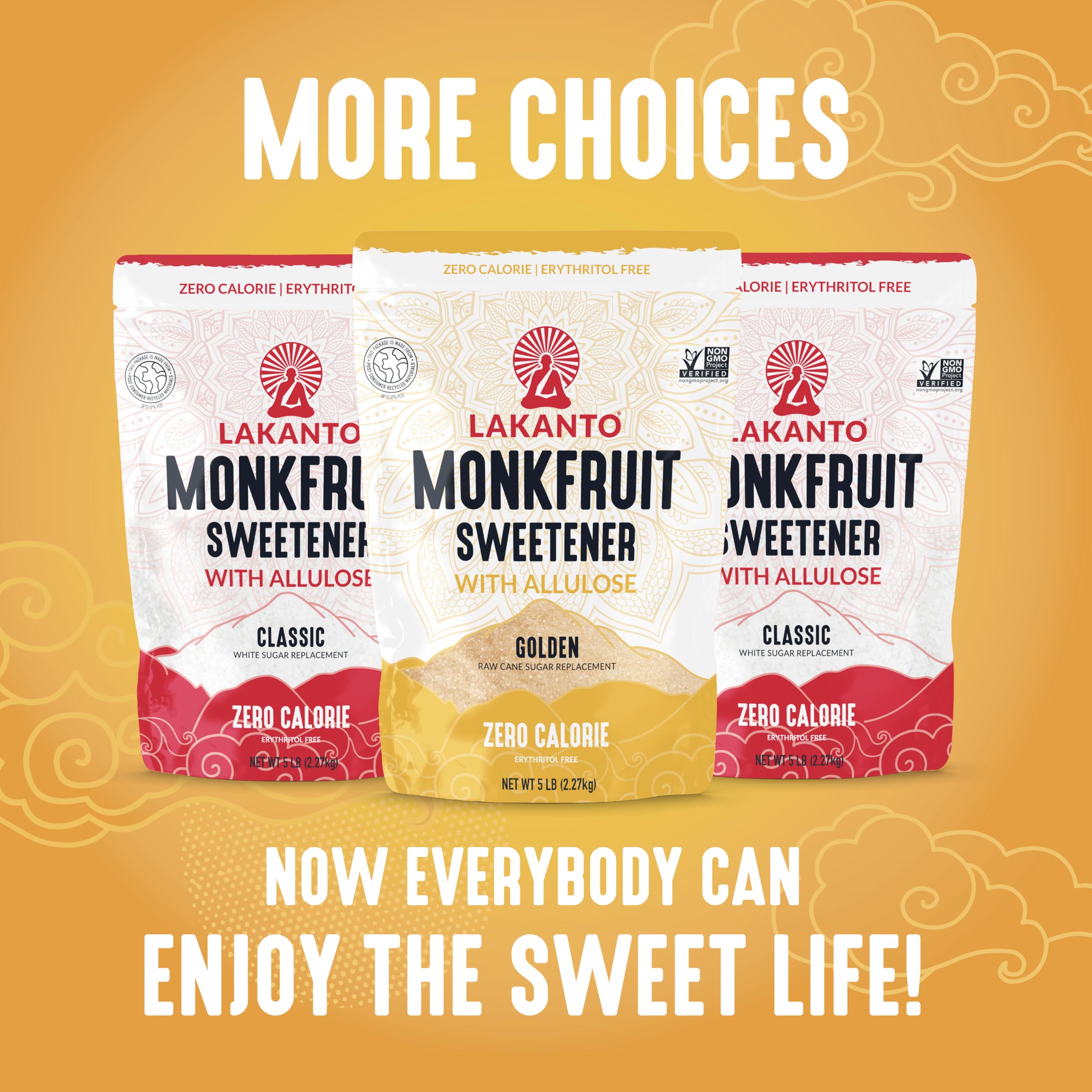 Lakanto Golden natural ingredients highlight monk fruit and allulose