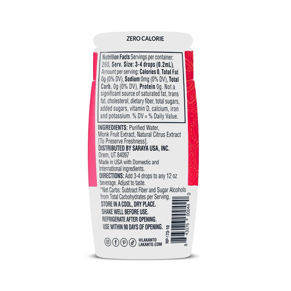 Lakanto Original drops dispensing for precise, zero-calorie sweetening in beverages.