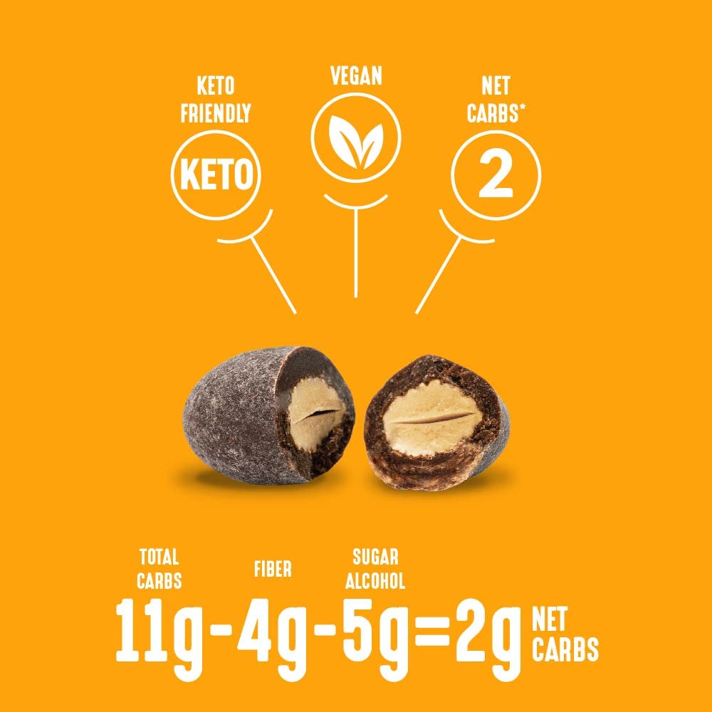 Lakanto monk-fruit-sweetened almonds offer a sugar-free snack option.