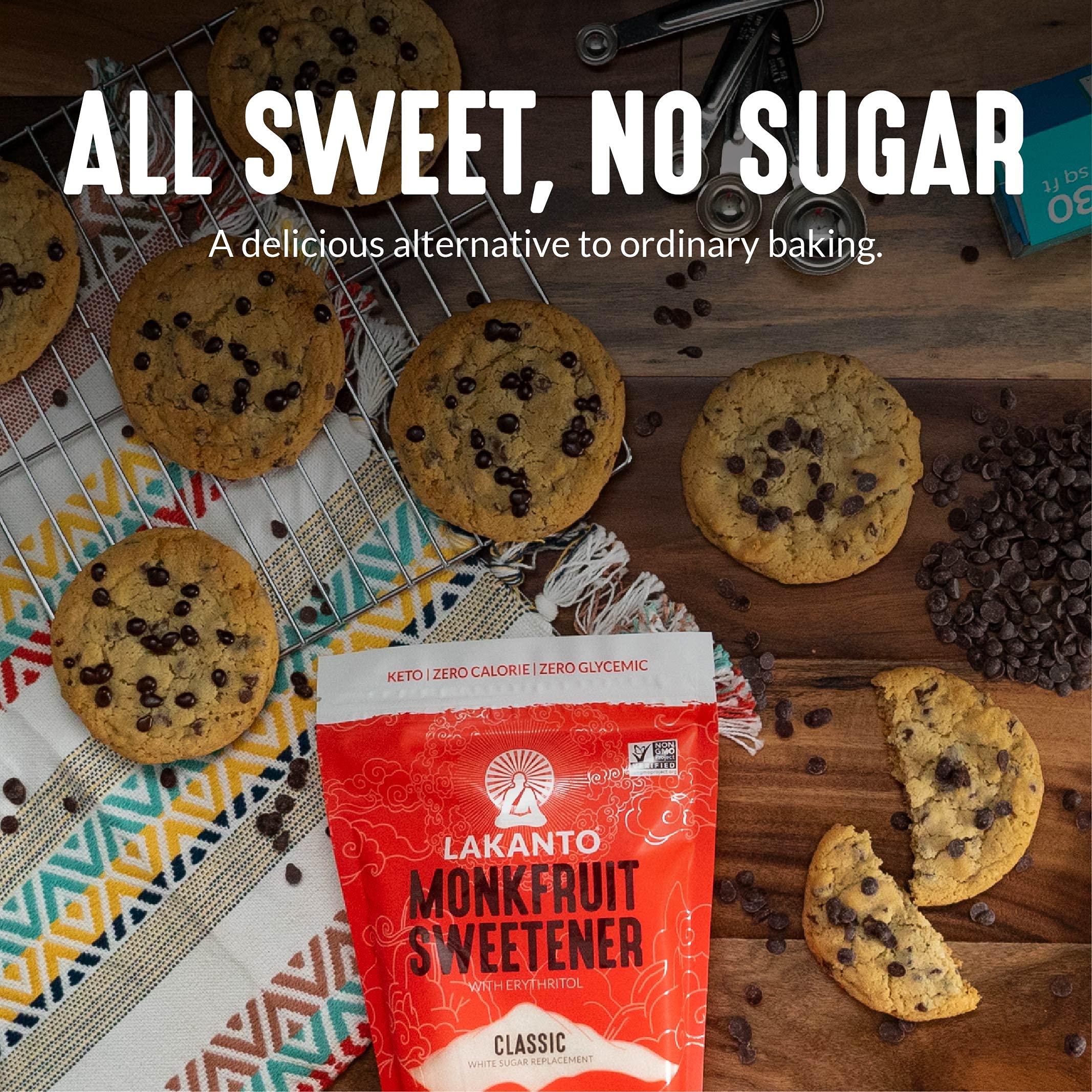 Lakanto Monkfruit Sweetener with Erythritol, coffee cup showcasing a keto friendly sugar substitute