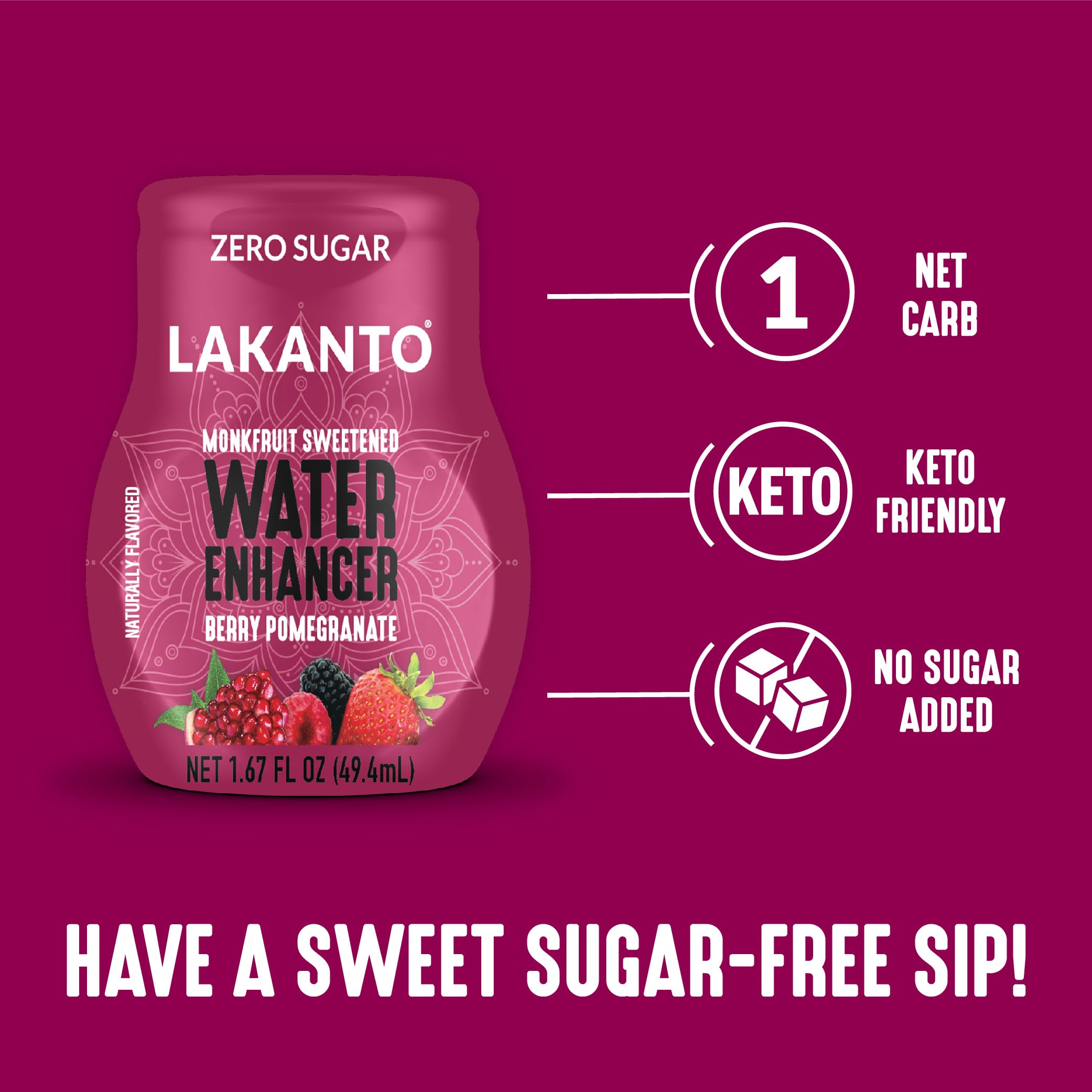Lakanto on-the-go water enhancer bottle ready for travel