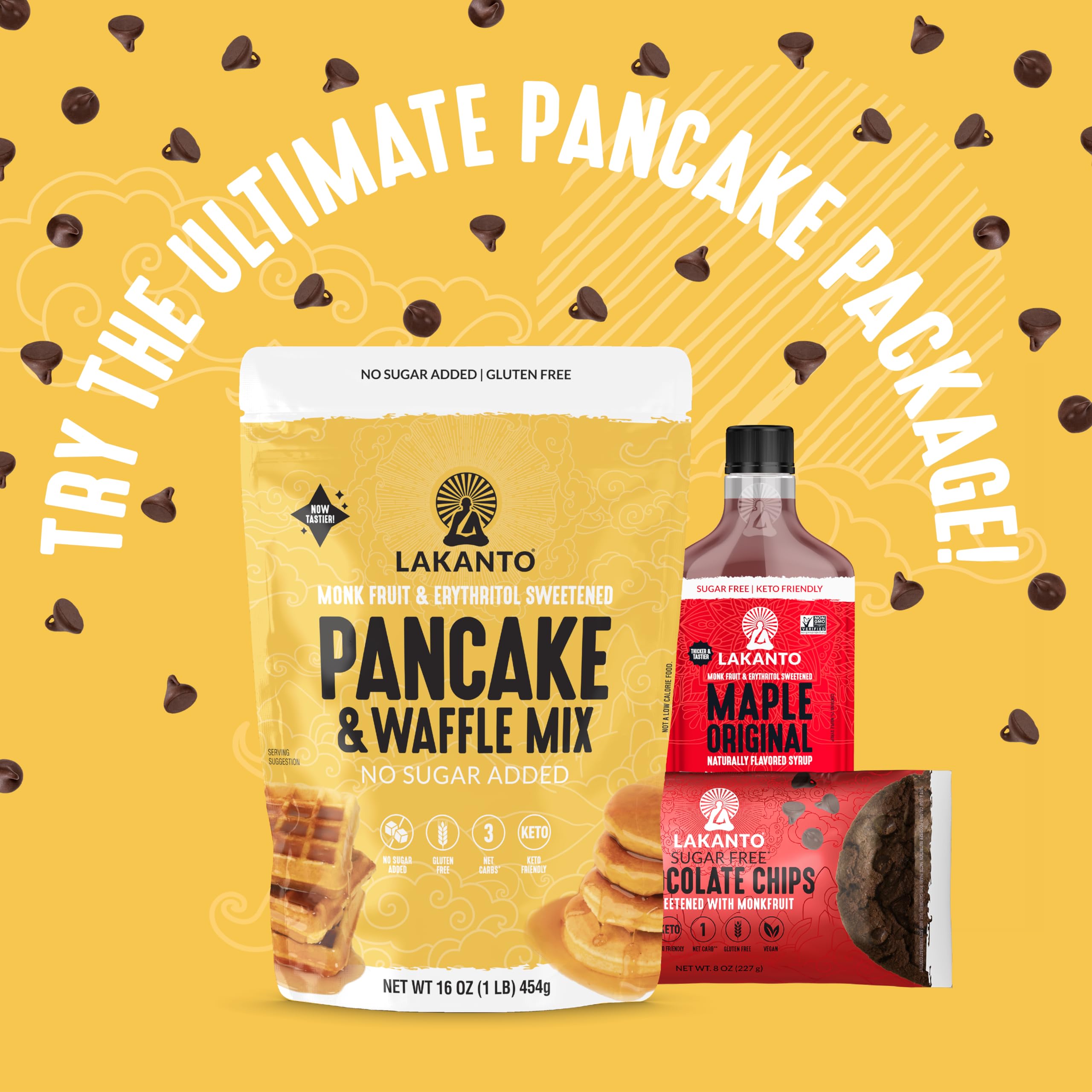 Serve with fruit and syrup for gluten-free Lakanto pancakes and waffles.