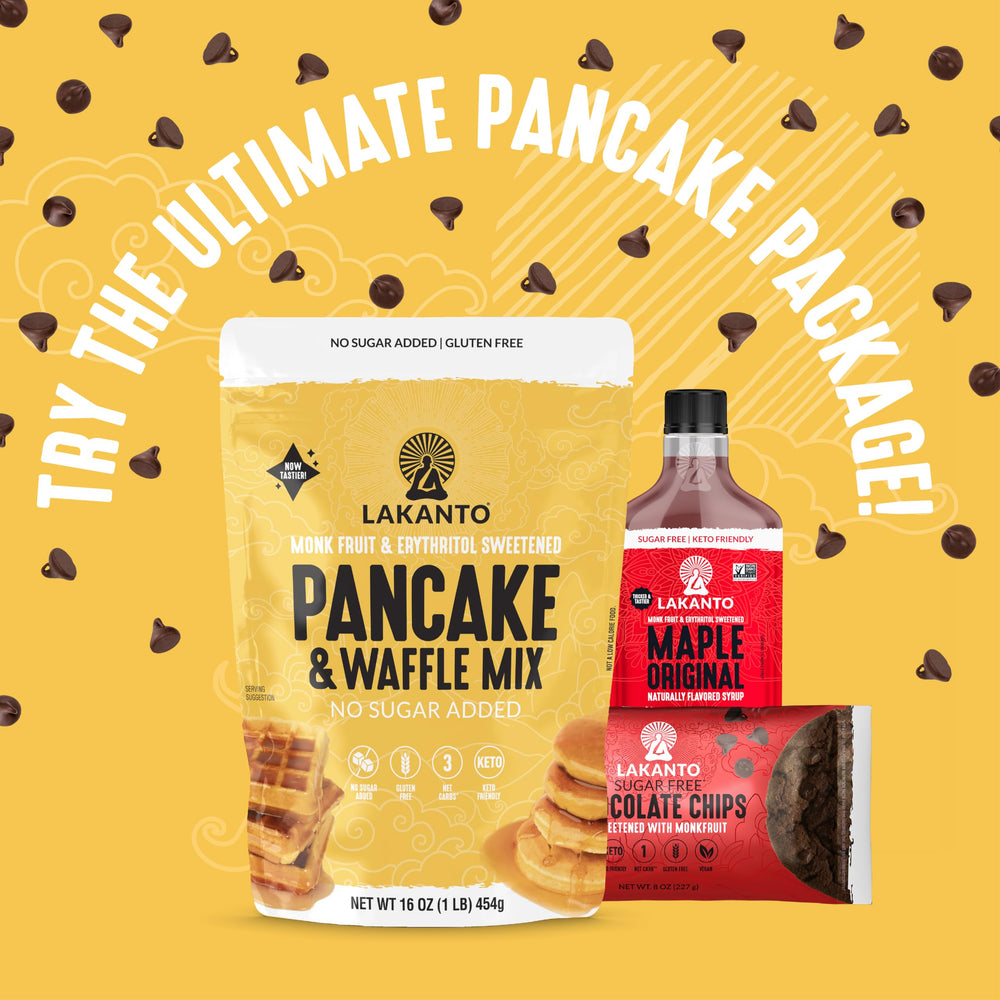 Serve with fruit and syrup for gluten-free Lakanto pancakes and waffles.