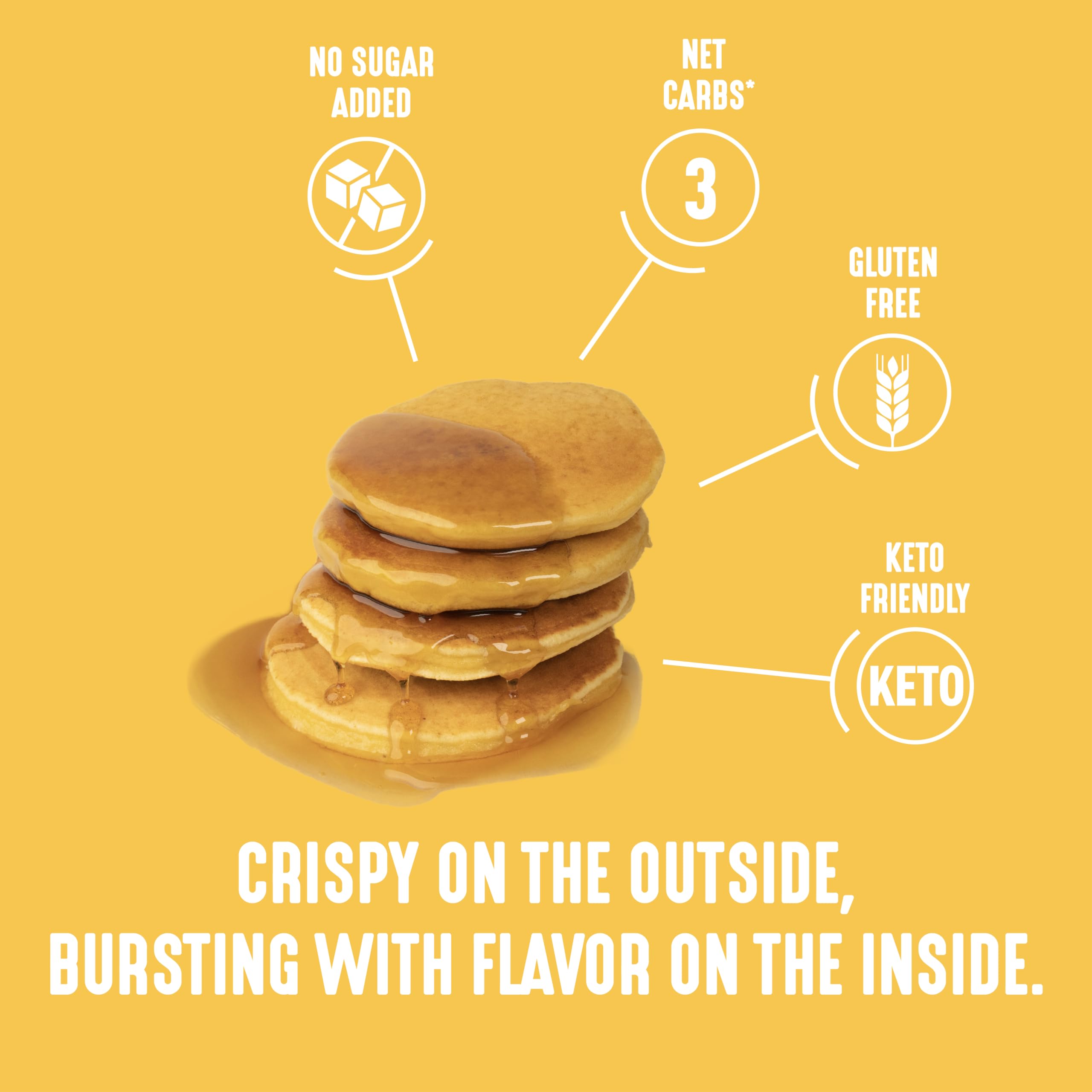 Golden waffles crisp at the edges using Lakanto mix.