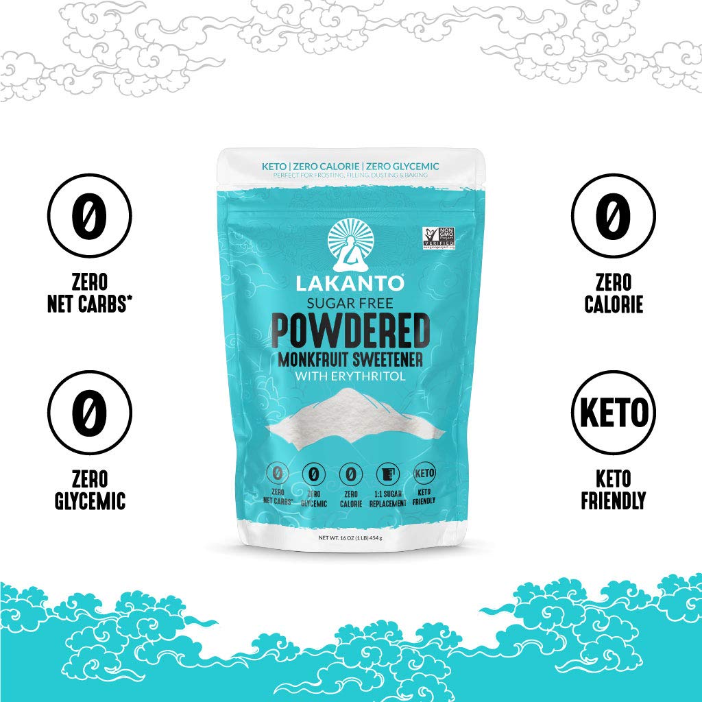 Lakanto monk fruit sweetener used in cookies for flavorful treats with fewer calories.