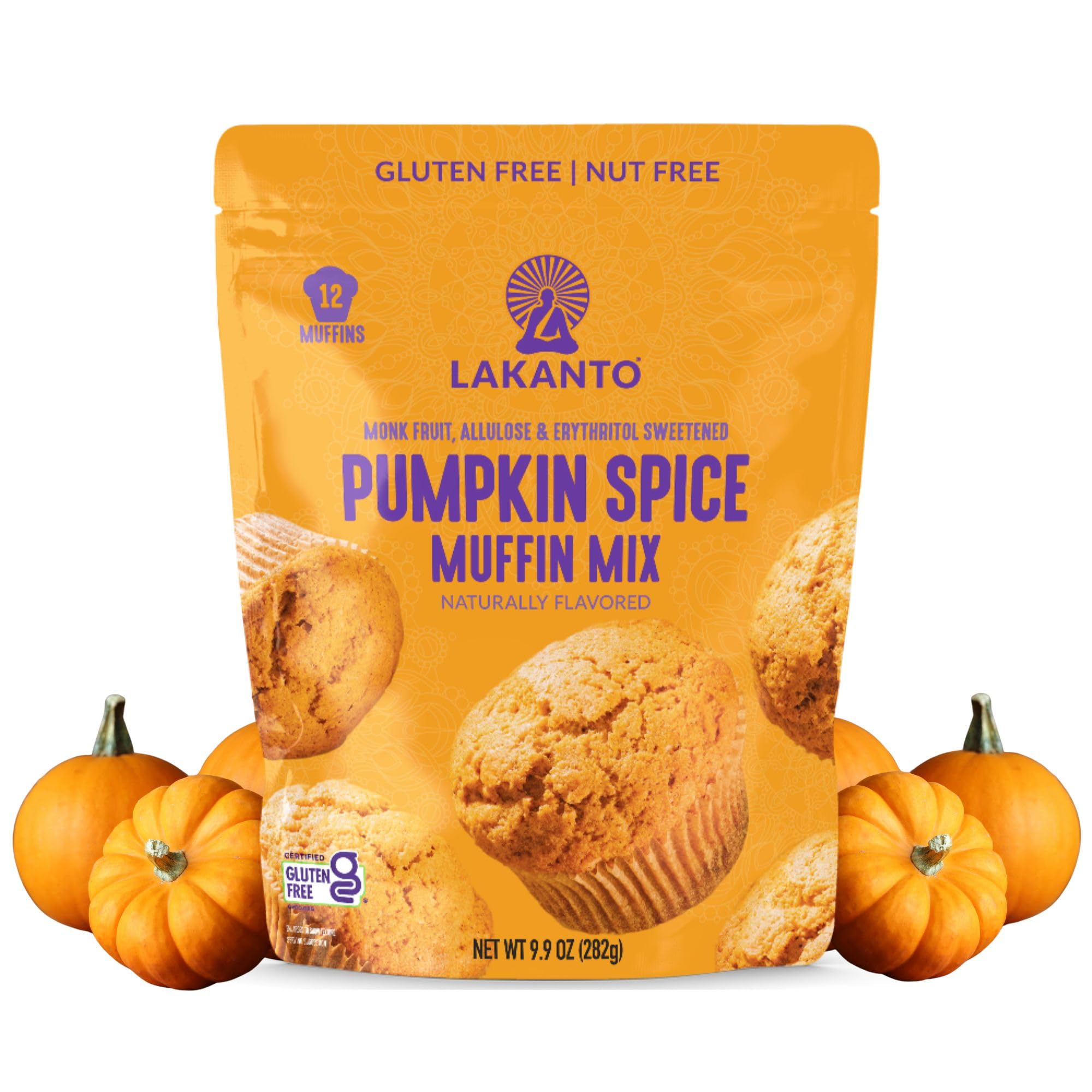 Lakanto Pumpkin Spice Muffin Mix batter ready for baking in the oven.