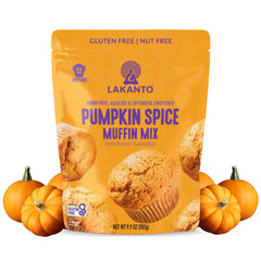 Lakanto Pumpkin Spice Muffin Mix batter ready for baking in the oven.