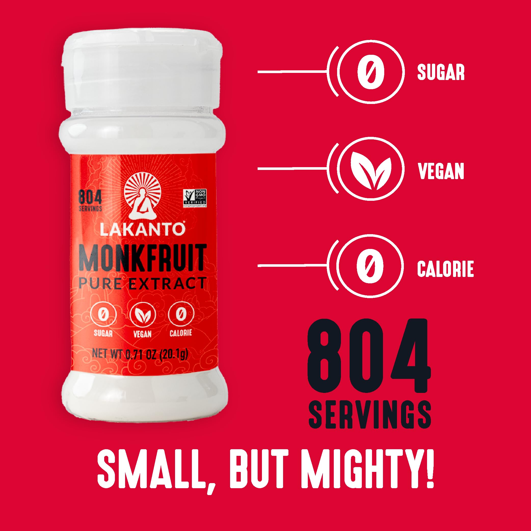 Smoothie glass featuring Lakanto powder for versatile, sugar-free flavor