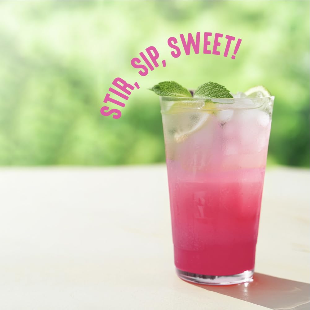Lakanto Simple Syrup iced tea glass with hibiscus sweetness