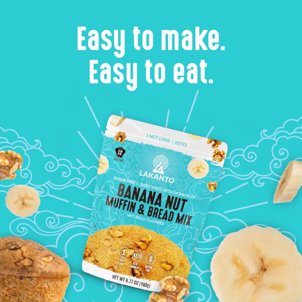 Lakanto sugar-free bread mix package for keto-friendly loaves.