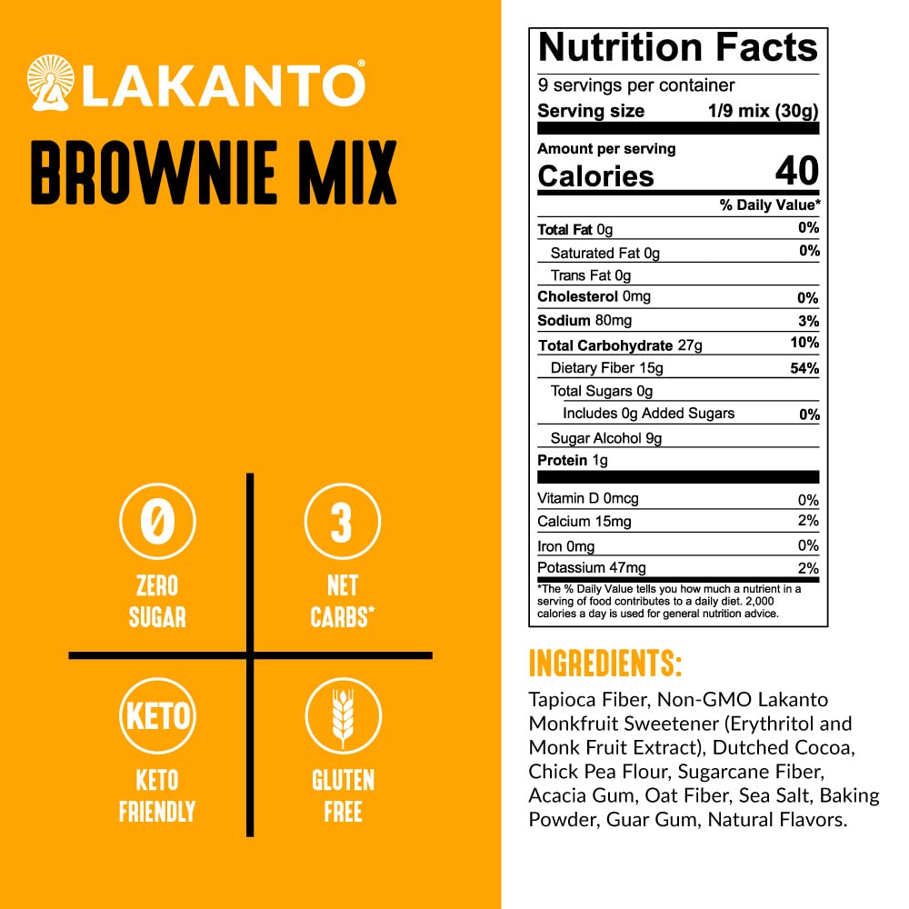 Flatlay of Lakanto mix with monk fruit sweetness and simple ingredients.
